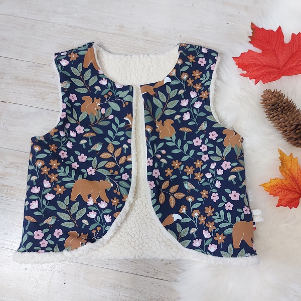gilet-berger-fourrure-motif-animaux-foret