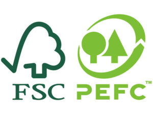 Jouets en bois labellises : logotype des labels FSC et PEFC