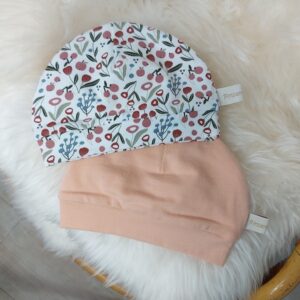 Duo de bonnet de naissance en jersey coton