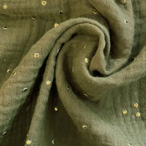 GD15-tissu-gaze-coton-pois-dores-kaki